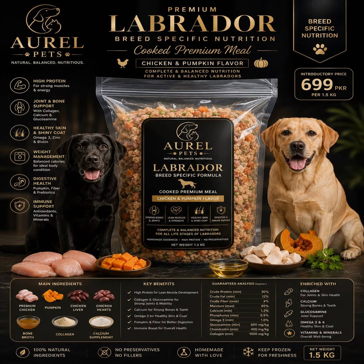 Cooked Premium Meal - Chicken & Pumpkin Flavor