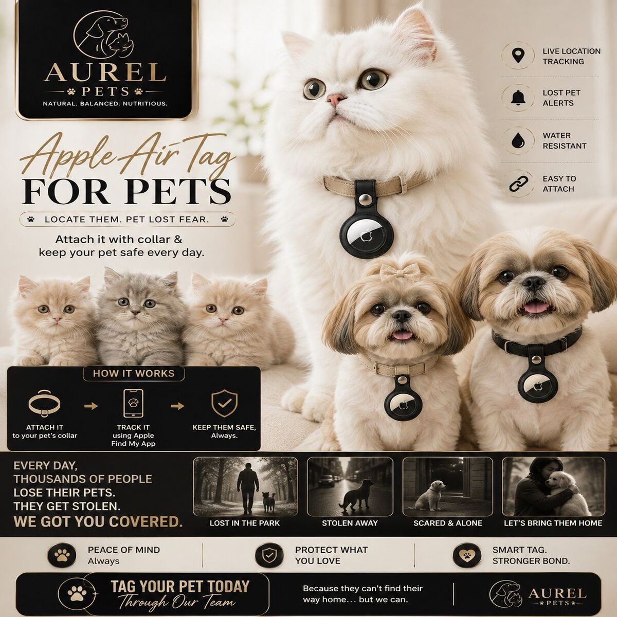 Aurel Pets Apple AirTag Holder
