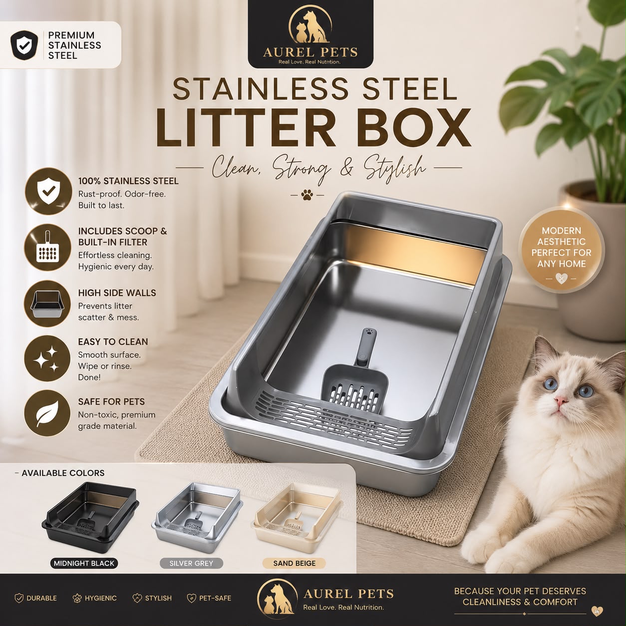 Stainless Steel Litter Box