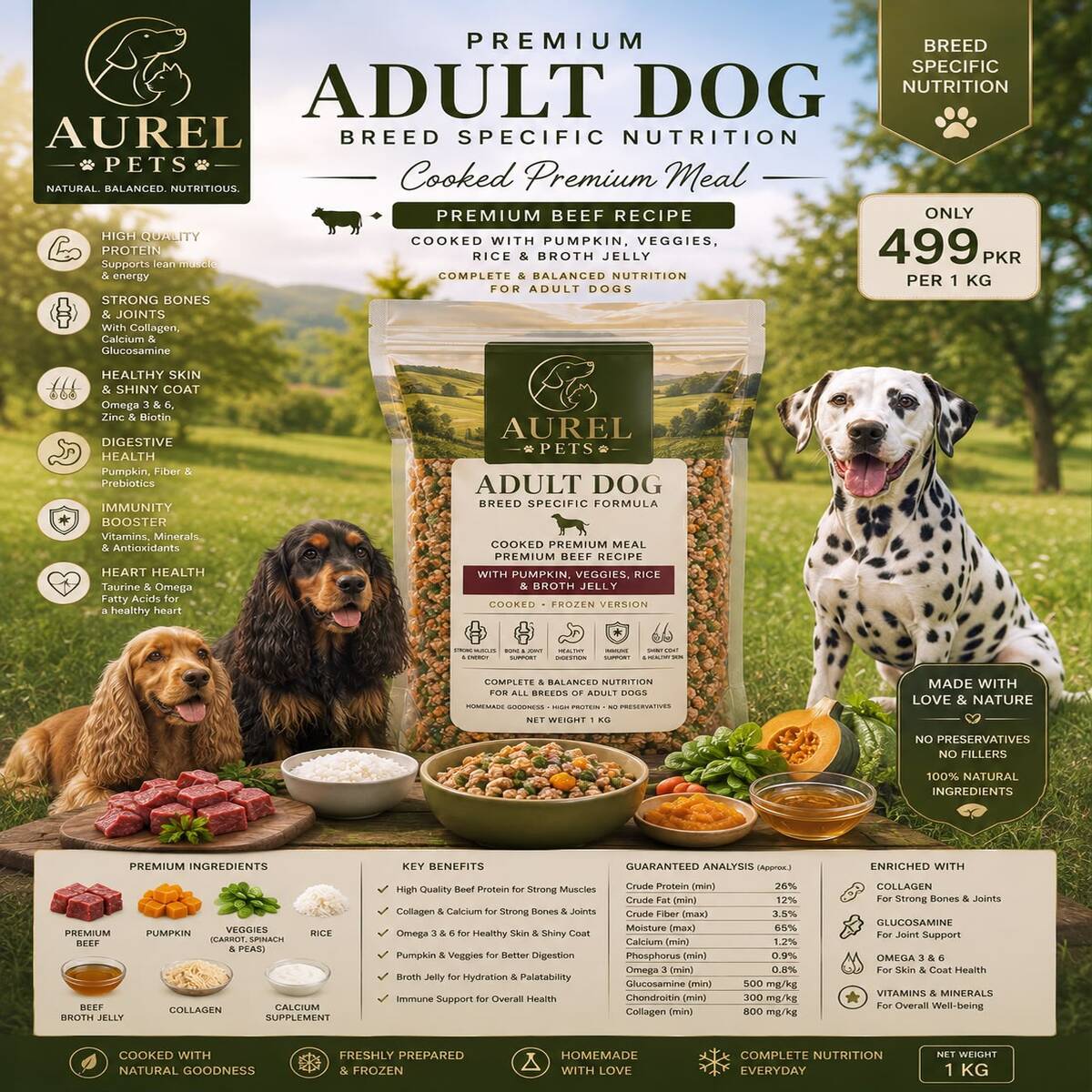 Premium Adult Dog Cooked Meal - Premium Beef Recipe